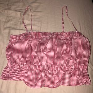 Red checkered crop top